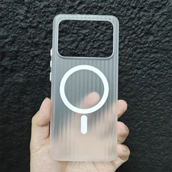 Magnetic Matte Transparent Luggage Stripe Slim Case (WHITE with Magnetic)