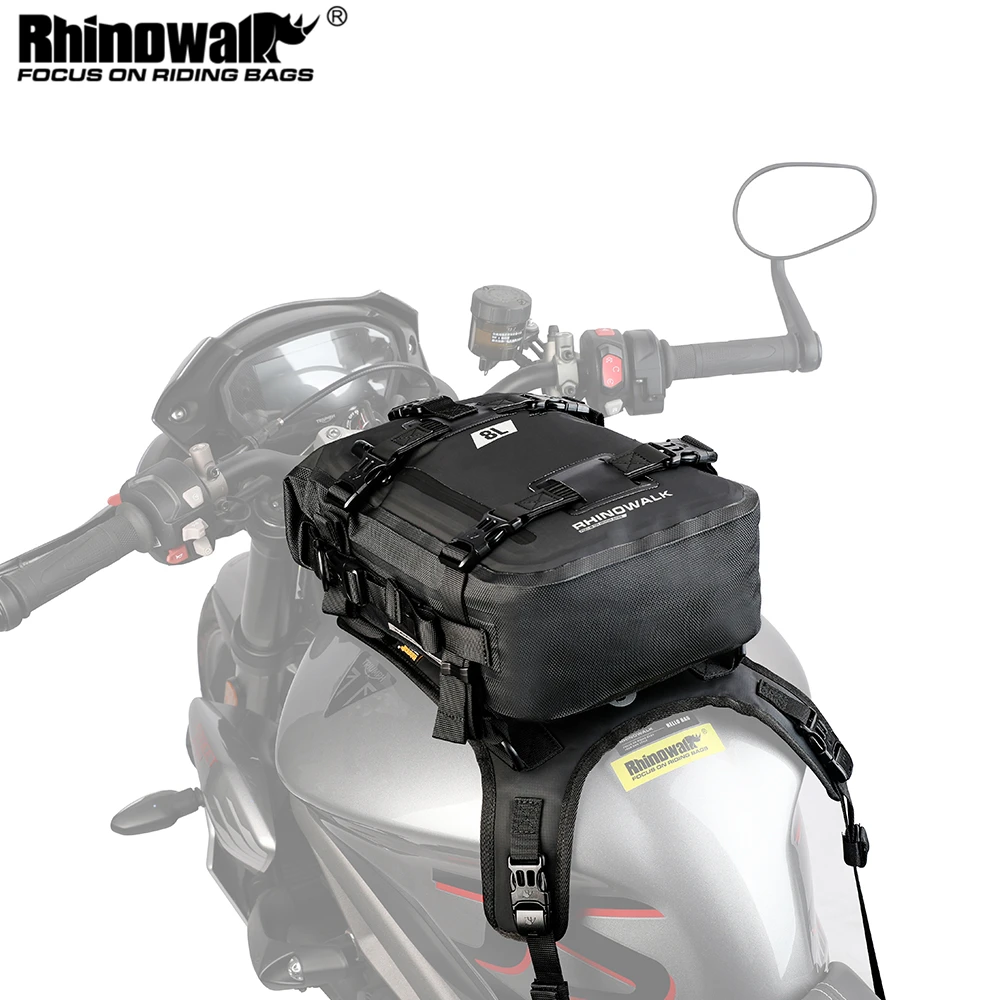 

Rhinowalk Motorcycle Tank Bag Set 6L/8L/10L Waterproof Oil Tank Bag With Universal Install Base Front Motor Fuel Tank Luggage