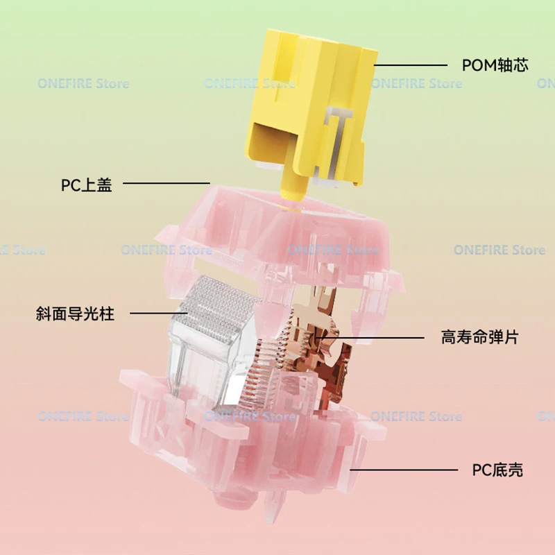 Outemu Silent Peach V3 Pro Lemon V3 Pro 스위치 리니어 택타일 5핀 핫스왑 업그레이드 윤활 및 라이트 가이드 컬럼 ?
