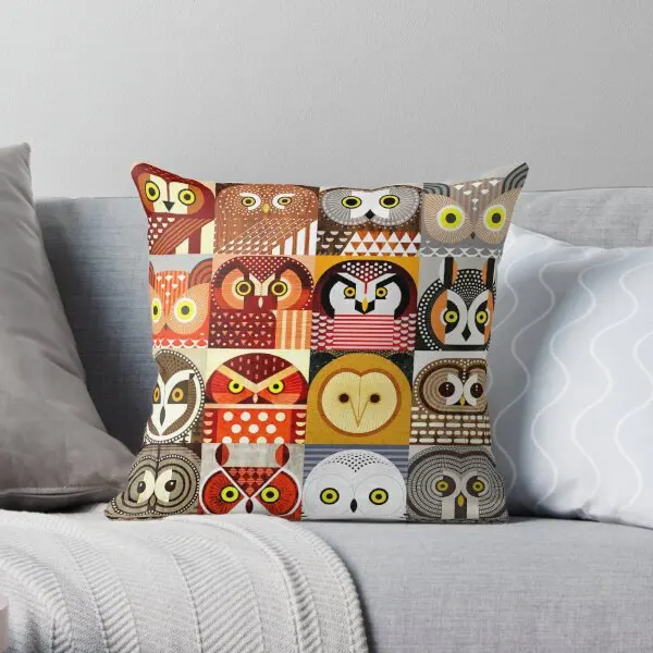 

North American Owls Printing Throw Pillow Cover Bed Square Home Comfort Bedroom Fashion Soft Case Pillows not include One Side