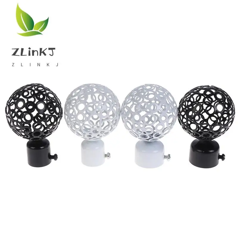 Drapery Curtain Rods 2Pcs 22mm 28mm Dia Iron Ends Caps Finials Accessories curtain rod