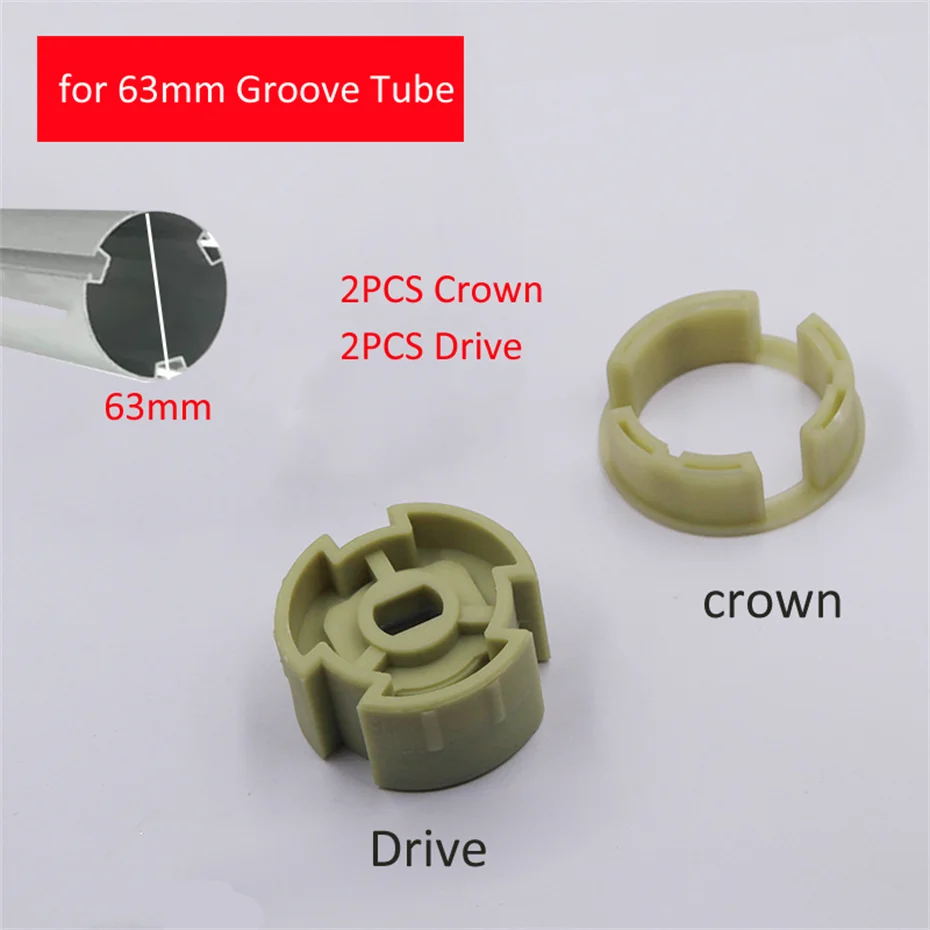 Adaptador de Acionamento Coroa para Persianas Motorizadas Motor Tubular A-ok Dooya Diâmetro 45 mm 63 mm Tubo Pcs 2pcs