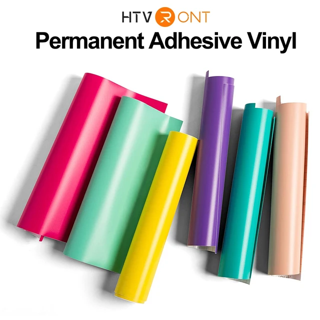 HTVRONT 12"X 5ft/30x152cm Permanent Adhesive Vinyl Roll Self-adhesive Film For Craft Art Sign Cup Decal Windows Glass 2