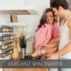 4/2PCS Spice Rack Organizer Wall Mount Storage Racks Space Saving Metal Seasoning Racks Kitchen Cabinet Door Spice Jar Organizer 3