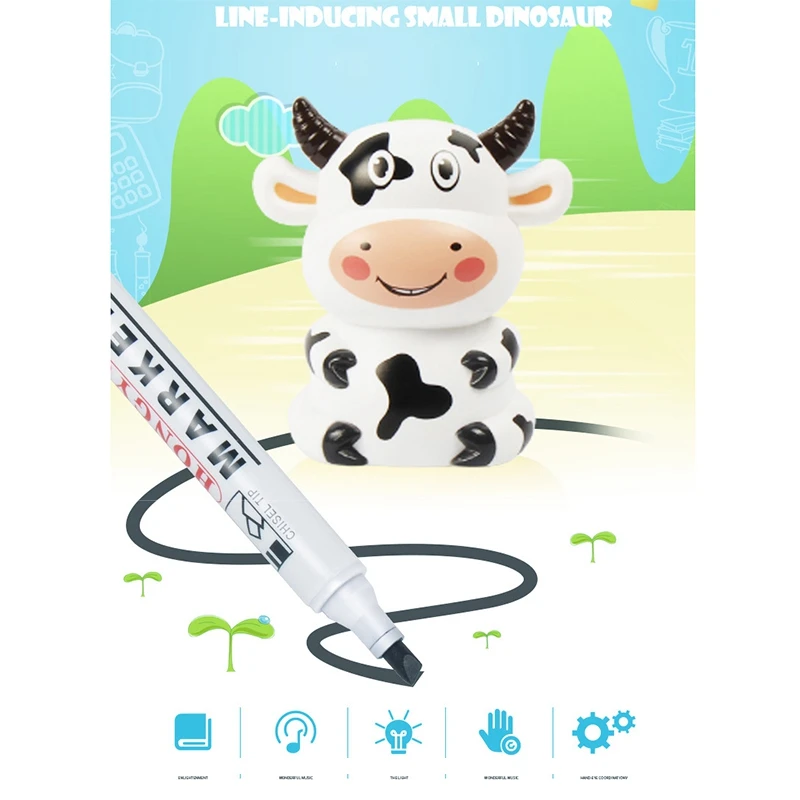 Follow Any Drawn Line Magic Pen Inductive Mouse Cow Robot Model Children Kids Toy With Sound And Light Children Gift 5
