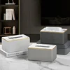 Leather Tissue Storage Box Marbling Paper Drawer Korean Creative Vertical Pattern Tissue Box Car Home Hotel Storage Supplies 1