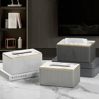 Leather Tissue Storage Box Marbling Paper Drawer Korean Creative Vertical Pattern Tissue Box Car Home Hotel Storage Supplies 1