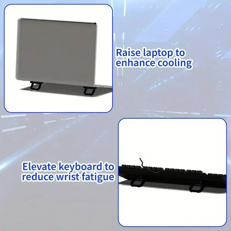 Set di 2 Supporti per Laptop, Stand per Tastiera, Mini Supporti Portatili per Notebook - immagine 4