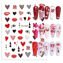 

Valentine's Day Heart Rose Nail Stickers Grass Leaf Nail Art Sticker Decorations Design Nail Sticker For Nails Tips Beauty
