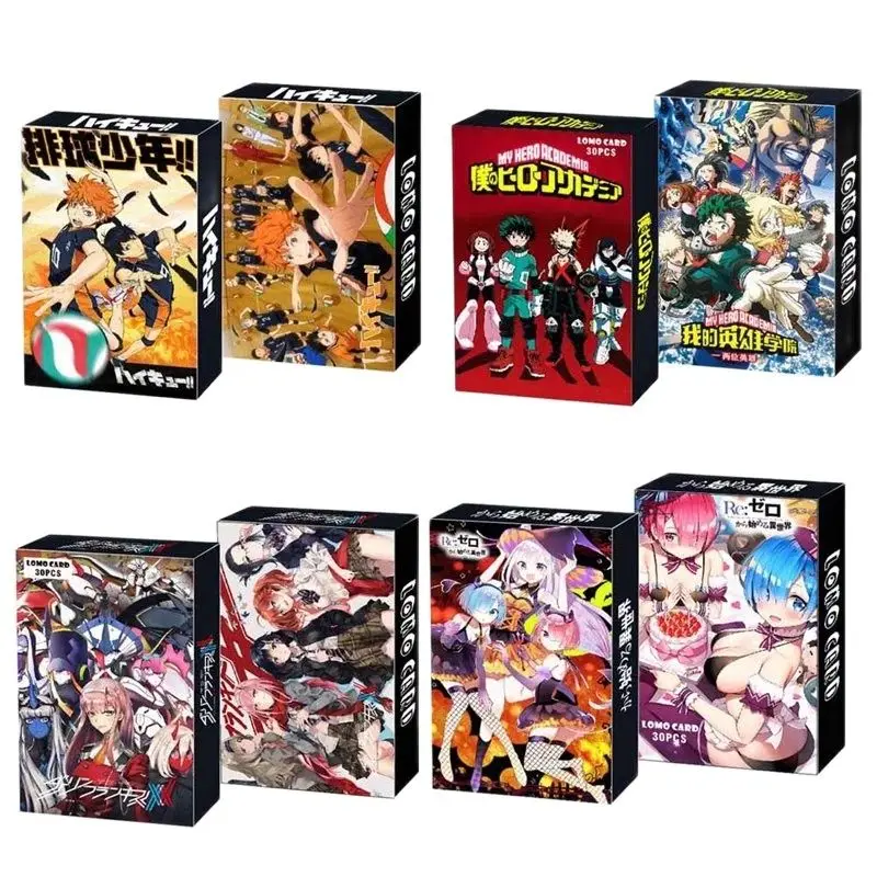 

30 Pcs/Set My Hero Academia DARLING In The FRANXX Volleyball Lomo Card Mini Postcard DIY Greeting Cards Message Card Gift