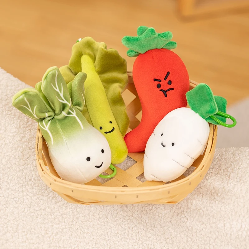 Kawaii Vegetable Plush Toys Cute Vegetables Pendant Onion Chili Mushroom Carrot Plush Pendant Keychain Toy