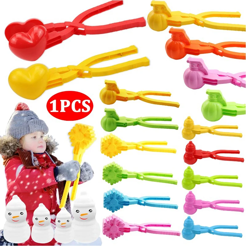 

Snowball Maker Clip For Kids Adult Heart Snowflake Duck Shape Clip Tongs for Outdoor Sand Snow Ball Mold Toys Fight Sports Toys