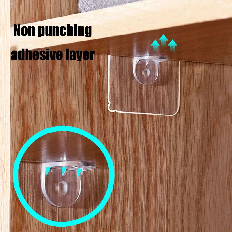 Shelf bracket adhesive nail self-adhesive wardrobe shelf bracket clip wall hanging bracket partition non punching strong bracket 3
