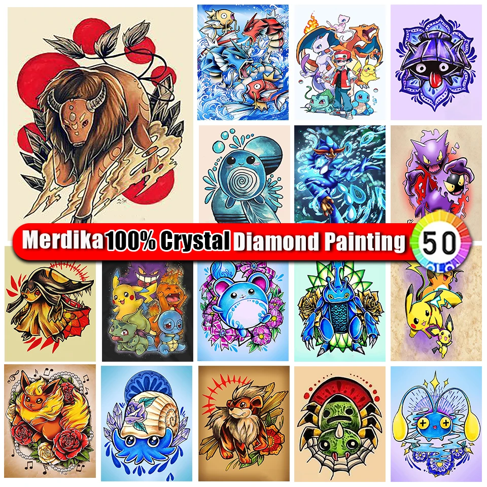 100% Crystal Diamond Painting Pokemon Full Drill 5D Diy Anime Diamond Art Mosaico Ricamo Cartoon Cross Stitch Kit Home Decor