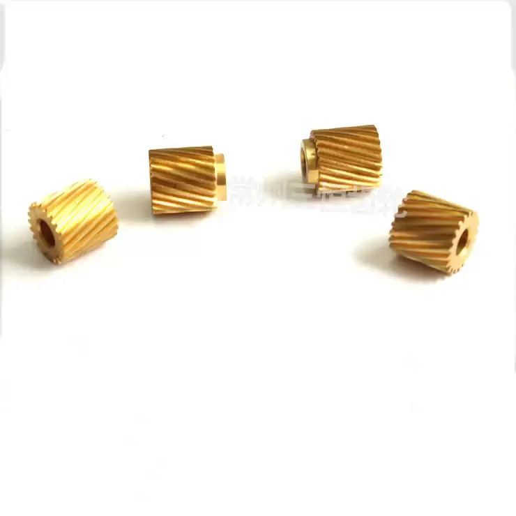 2개 0.5 모듈 21T 황동 헬리컬 기어, 5mm 보어, 45 ° 헬릭스 앵글, 좌측 및 우측 사용 가능, 모터 구동 변속기용