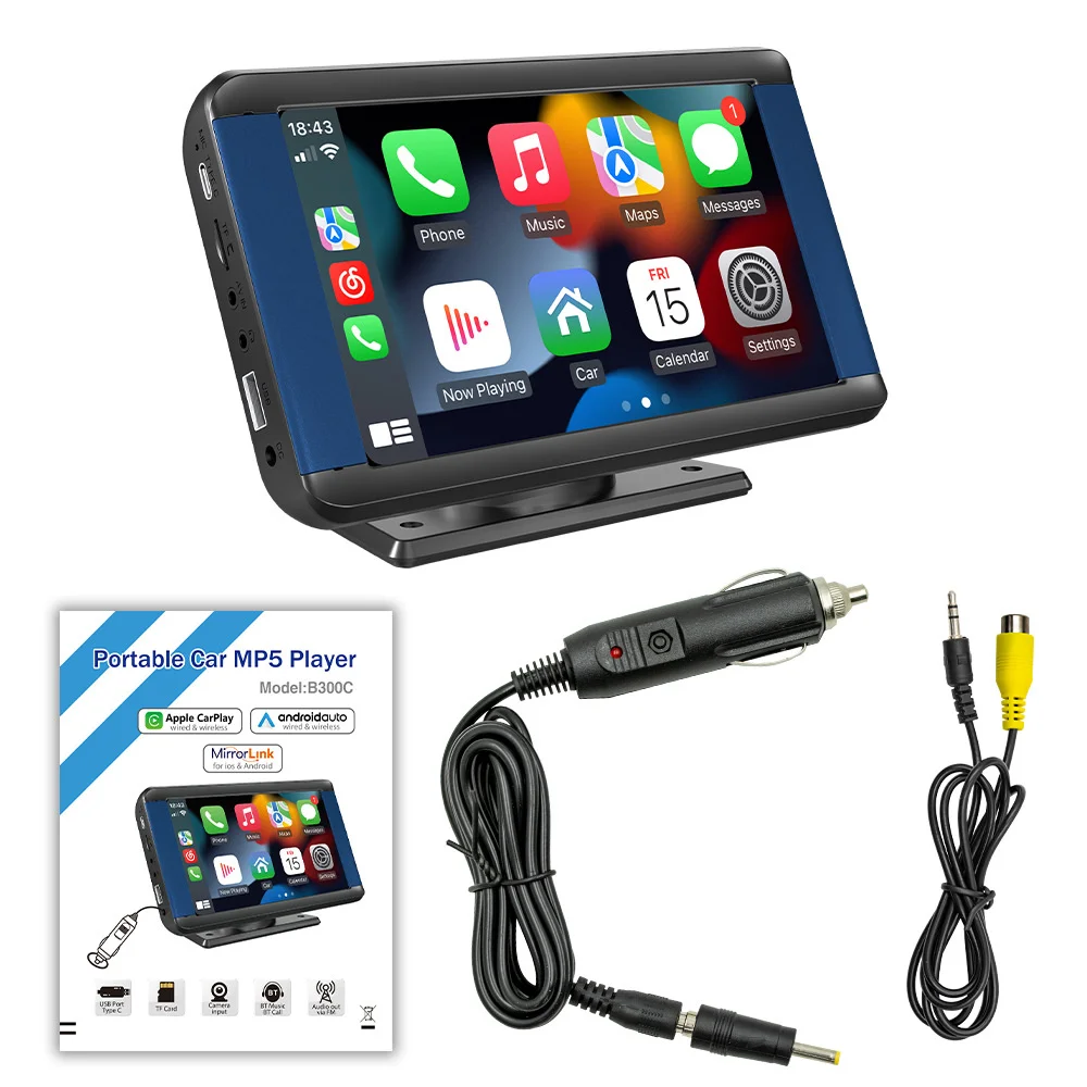 5pcs B300C 7-inch Car Bluetooth Mp5 Player Universal Machine Usb Card Multi-function Car Radio Carplay