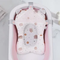 Tapis de bain antidérapant pour bébé, coussin de soutien pliable pour baignoire nouveau-né, oreiller de confort pour le corps, motif dessin animé 4