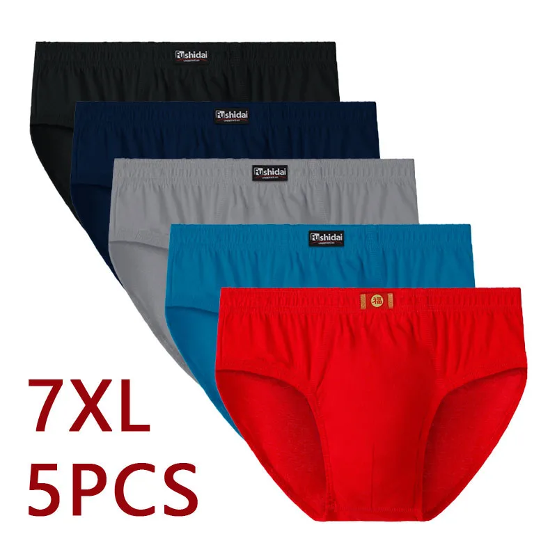 5pcsLot7XLMenBriefs100CottonMensUnderwearMaleBriefs