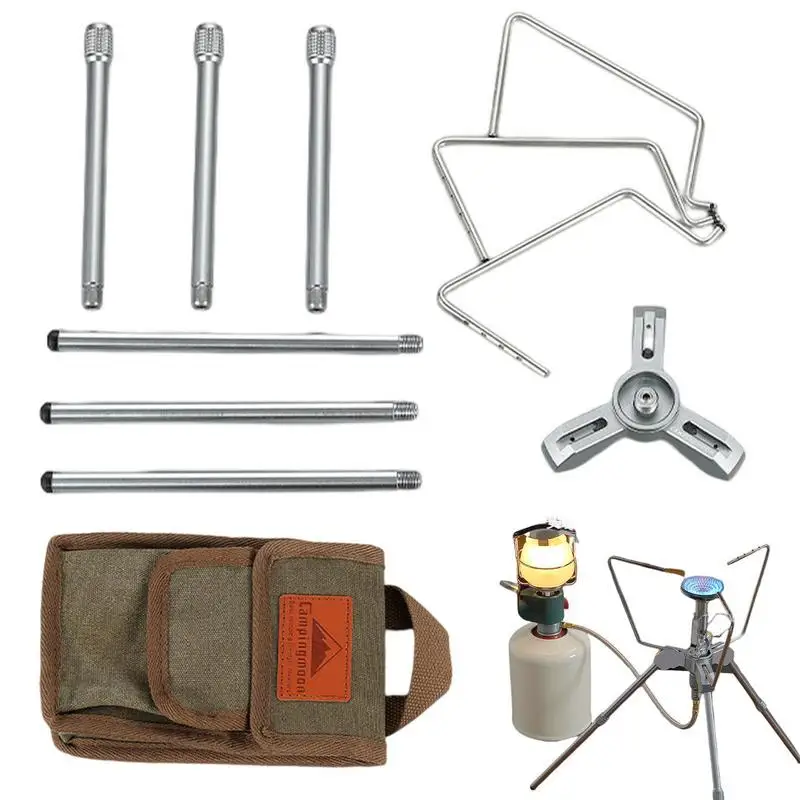 

Portable Camping Stove Aluminum Alloy Outdoor Furnace Cassette Stoves Expandable Lightweight Camp Stove With Carrying Bag For