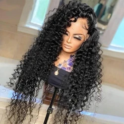 Deep Wave Frontal Wig Brazilian Curly Lace Human Hair Wigs For Women Bob Wig 13x4 Lace Front Wig Water Wave Closure Wig HD Long