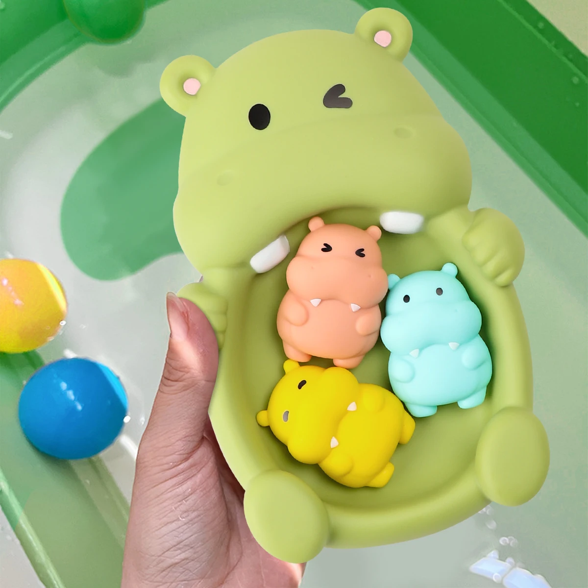 4 Pcs Baby Bathroom Floating Animal Sea lion Hippopotamus Water Children Summer Swimming Pool Bath Toys For Gifts