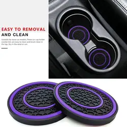 Enhanced Anti - Slip Car Coaster Set for Dust - Proof Interior Protection (Purple)