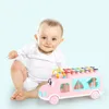 Children's Bus Piano Knocking Puzzle Early Education 0-3 Year Old Baby Music Enlightenment Multi functional Hand Knocking Toy 2