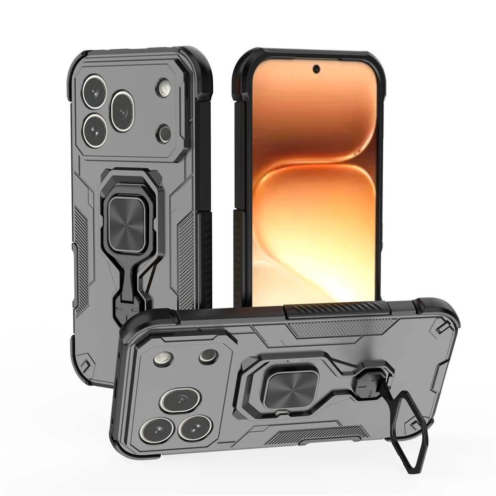 For Honor 600 Pro Ring Holder Heavy Duty Rugged Case with Metal Kickstand