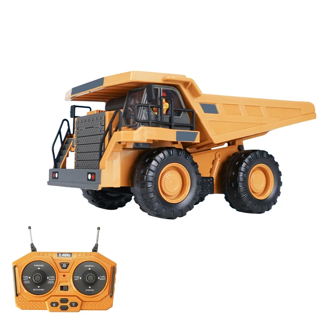 RC Excavator/Bulldozer 1/20 2.4GHz 11CH RC Construction Truck Engineering Vehicles Educational Toys for Kids with Light MusicGreen