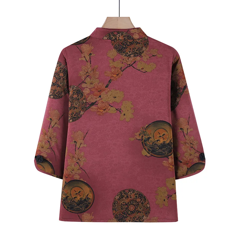 Chinese Traditional Clothes PLUS SIZE 5XL Tang Suit Vintage Elegant Cheongsam Set Summer Female T-Shirt Jacket Pants Outfit