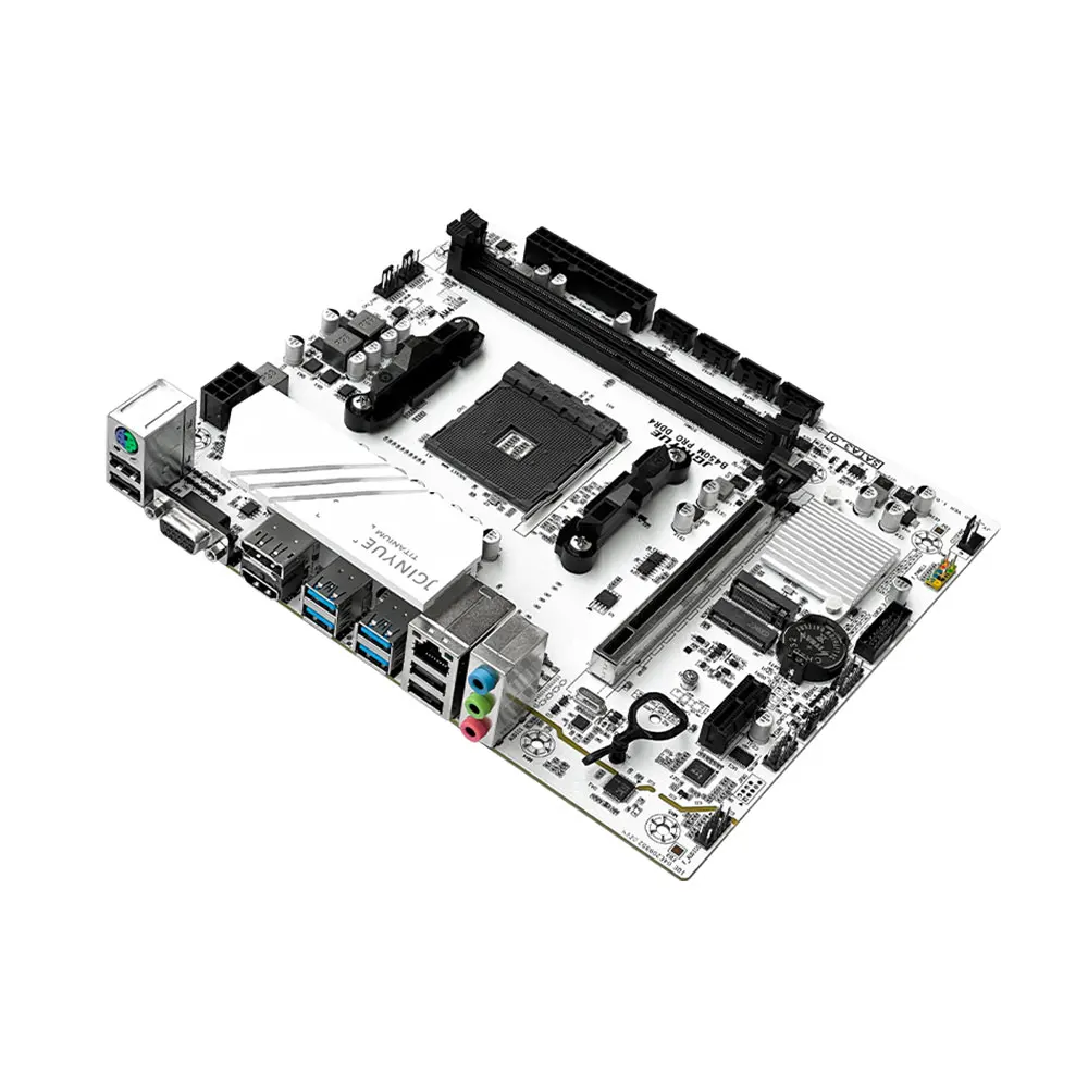 JGINYUE AM4 마더보드, AMD Ryzen R3 R5 R7 1 2 3 4 5 CPU 프로세서 지원, DDR4 듀얼 채널 메모리 RAM M-ATX B450M-PRO
