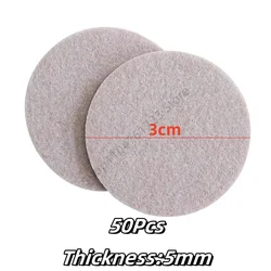 Felt Chair Leg Pads - Thick Non - slip Floor Scratch Protectors with Self - Adhesive Backing (B - Round - 50Pcs)
