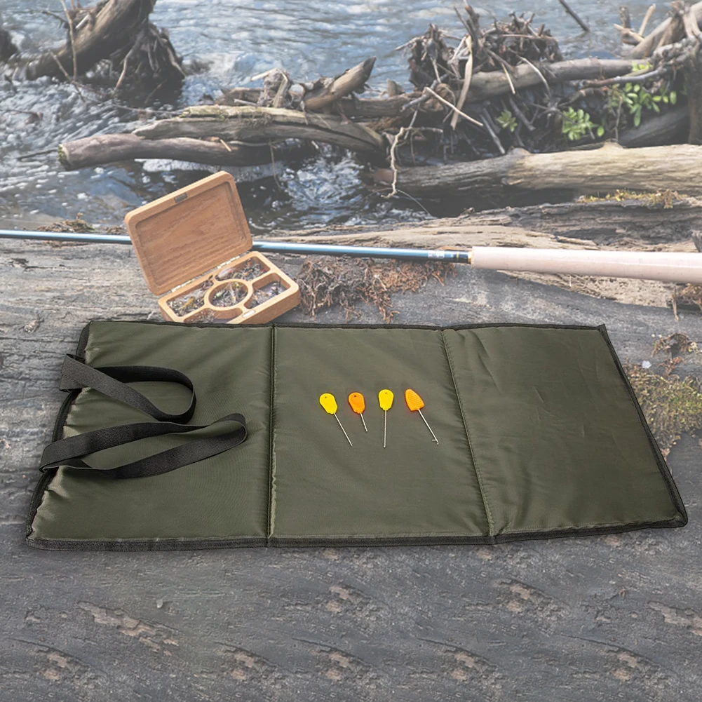Tapis de carpe 3 couches multifonction avec éponge protectrice jaune - Accessoire de pêche respirant