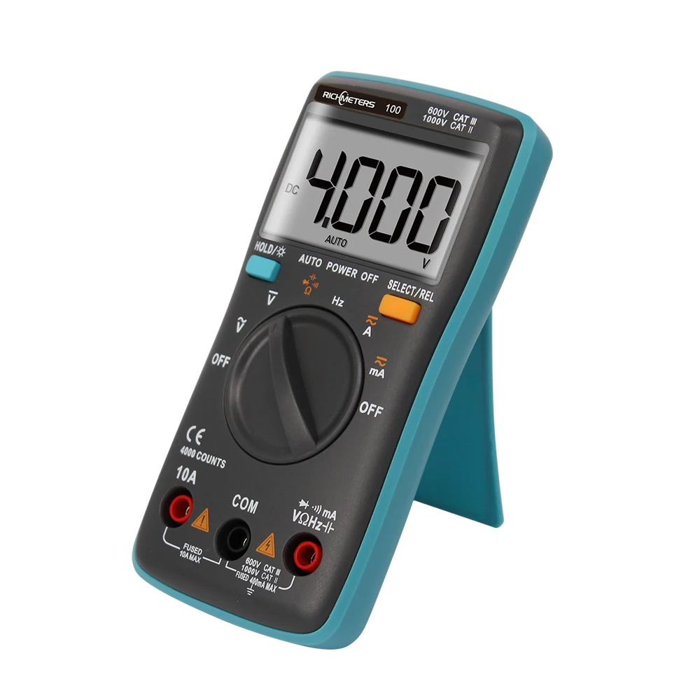 

New Digital Multimeter 4000 Counts Auto-ranging AC/DC Voltage Ammeter Voltmeter Ohm Frequency Diode 4mF Capacitance