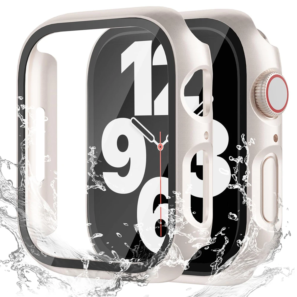 Durable Glass Cover for Apple Watch - Screen Protector & Case Combo