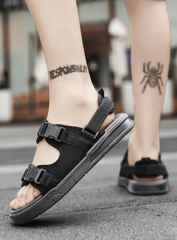 Sandali da uomo in PVC, modello slip-on, piatti da spiaggia, stile Y2k_voghion.com