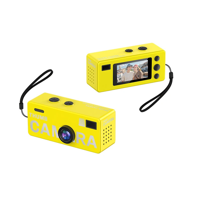 Retro Mini Thumb Keychain Camera - 1080P HD Camcorder with Audio Recording & Memory Card Support