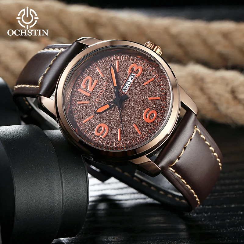 New Style OCHSTIN 2024 Men's Wristwatch Fashion Casual Man Waterproof Quartz Calendar Watch Original Brand Male Watches
