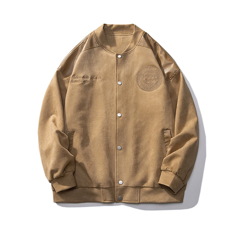 

Autumn Oversize Bomber Jacket Men Vintage Baseball Coat Fashion Korean Streetwear Baggy Outerwear Clothing Tops Male Plus Size