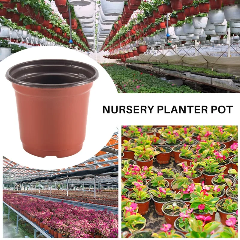 200Pcs 4 Inch Plastic Flower Seedlings Nursery Supplies Planter Pot/Pots Containers Seed Starting Pots Planting Pots 2