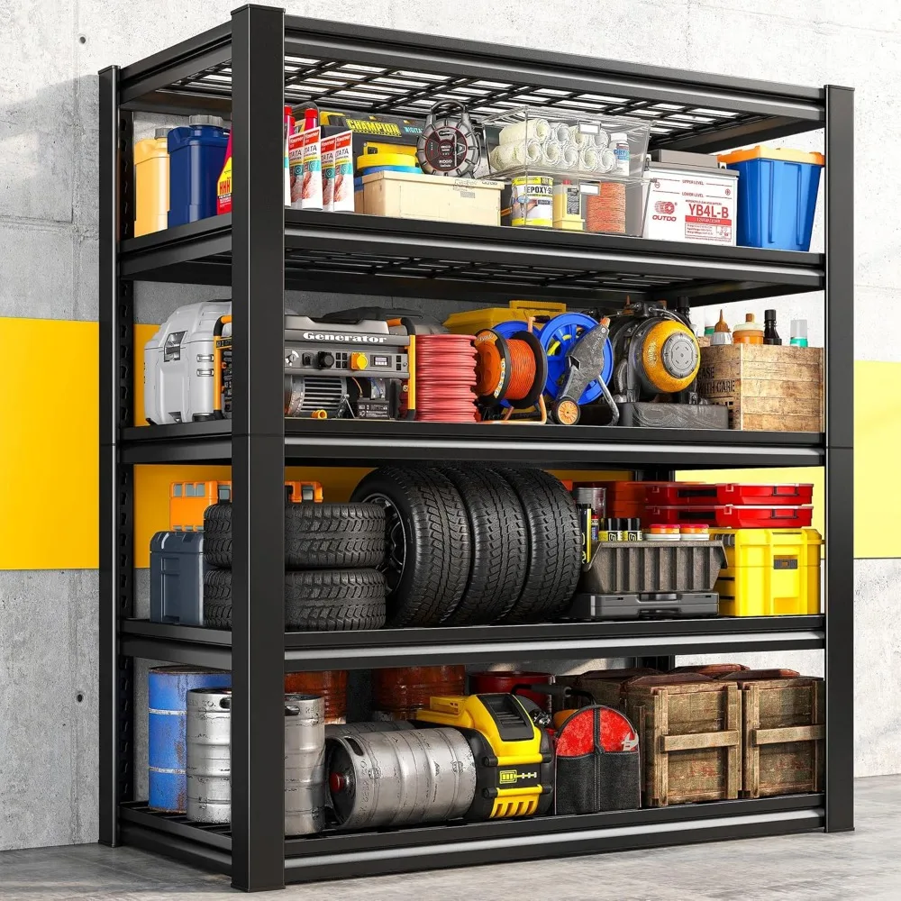 Garage Shelving 3000LBS Storage Shelves Heavy Duty Shelving Adjustable 5-Tier Industrial Metal Shelving Units for Garage 6