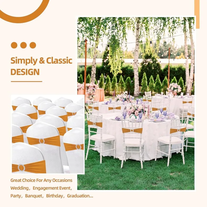 Party Stretch Chair Sashes Bands with Buckles Chair Sashes Bows for Wedding Banquet Birthday Decoration Ceremony Event Reception 5 Party Stretch Chair Sashes Bands with Buckles Chair Sashes Bows for Wedding Banquet Birthday Decoration Ceremony Event Reception 5