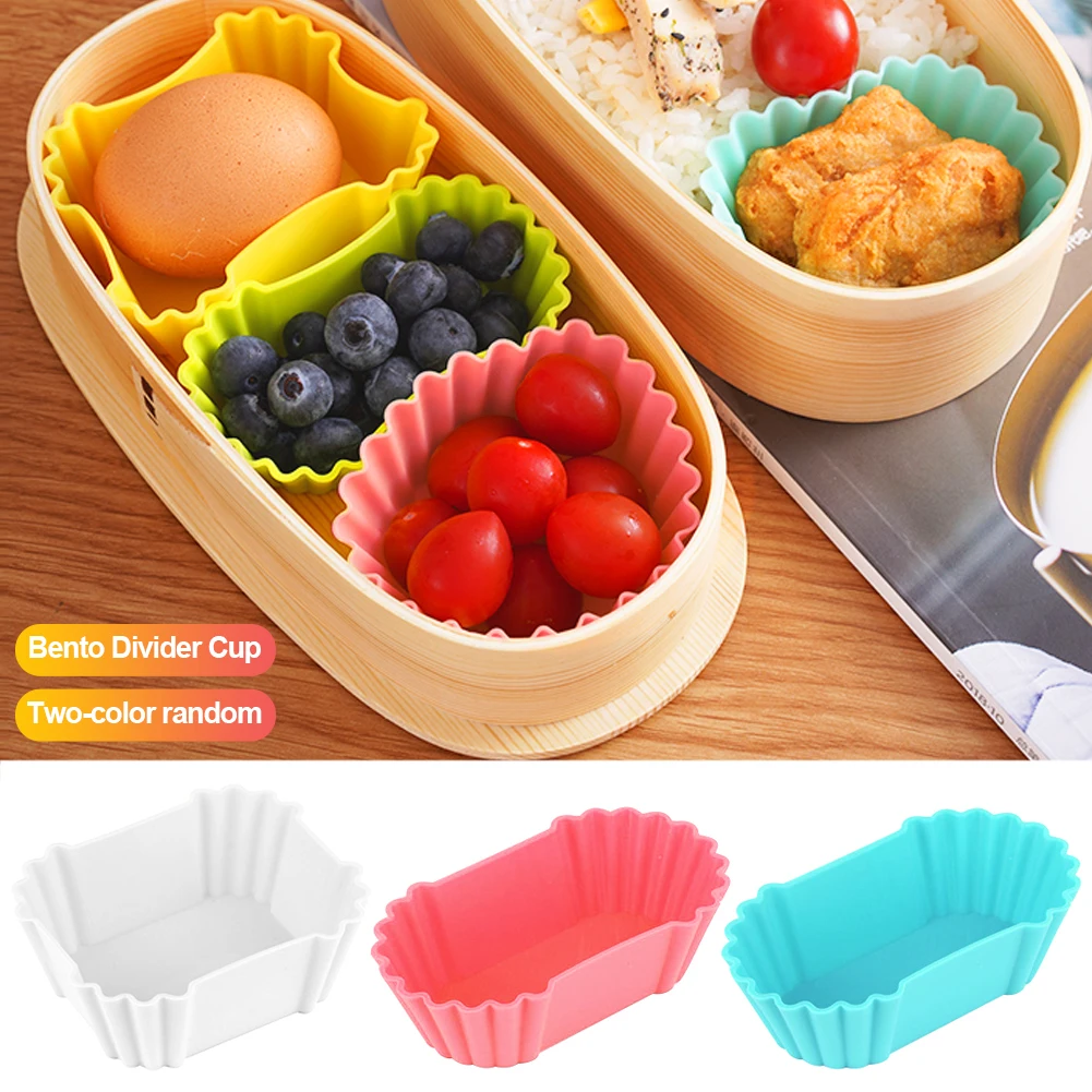 Bento Divider Cup 3pcs Reusable Silicone Dessert Sushi Separate Storage Accessories Food Lunch Box Liner Cake Mould