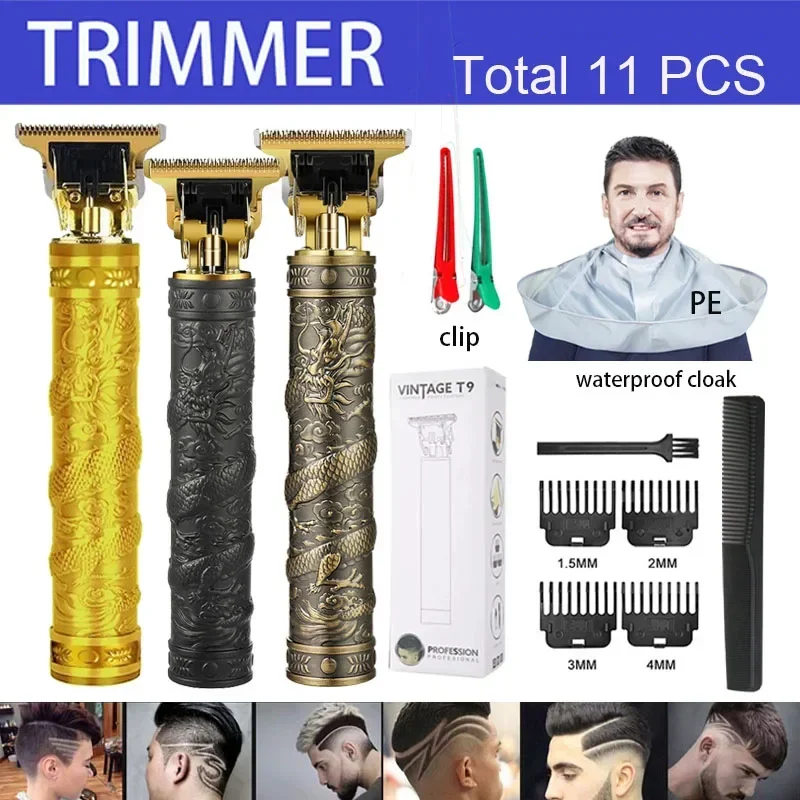 남성용 USB 충전식 헤어 클리퍼, 방수 면도기, 바디 헤어, 남성용 전기 트리머, 2024 T9, 신제품