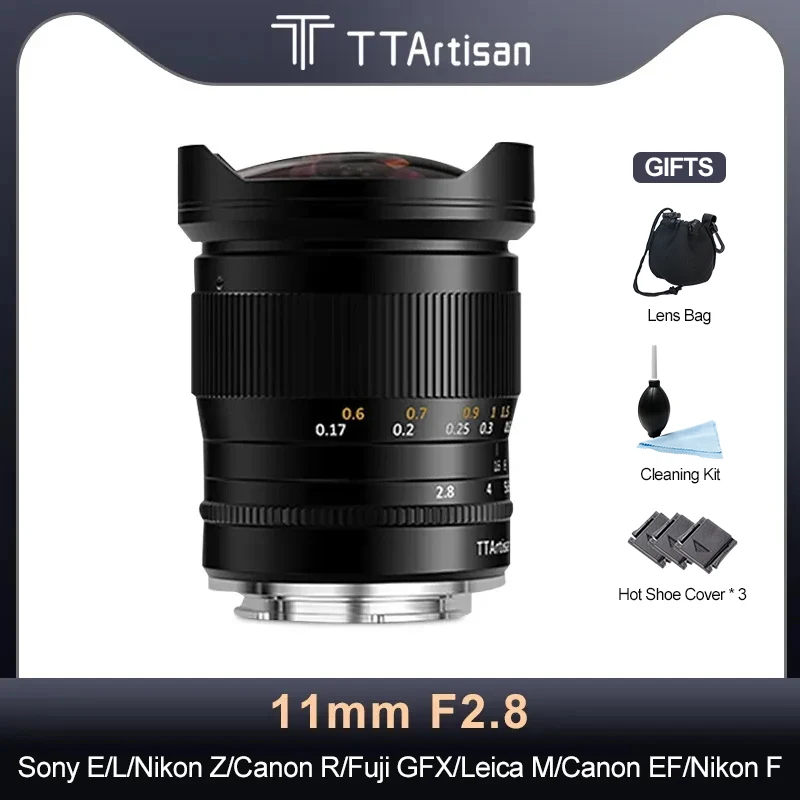Ttartisan 11Mm F2.8 Full Frame Fisheye Obiettivo Grandangolare Per Sony E Nikon Z Canon Rf Leica L Fuji Gfx Leica M Canon Ef Nikon F