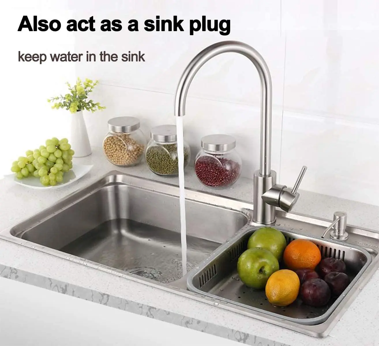 Kitchen Sink Strainer Plug Stainless Steel Thicken Hole Diameter 78mm Dish Drainers Mesh