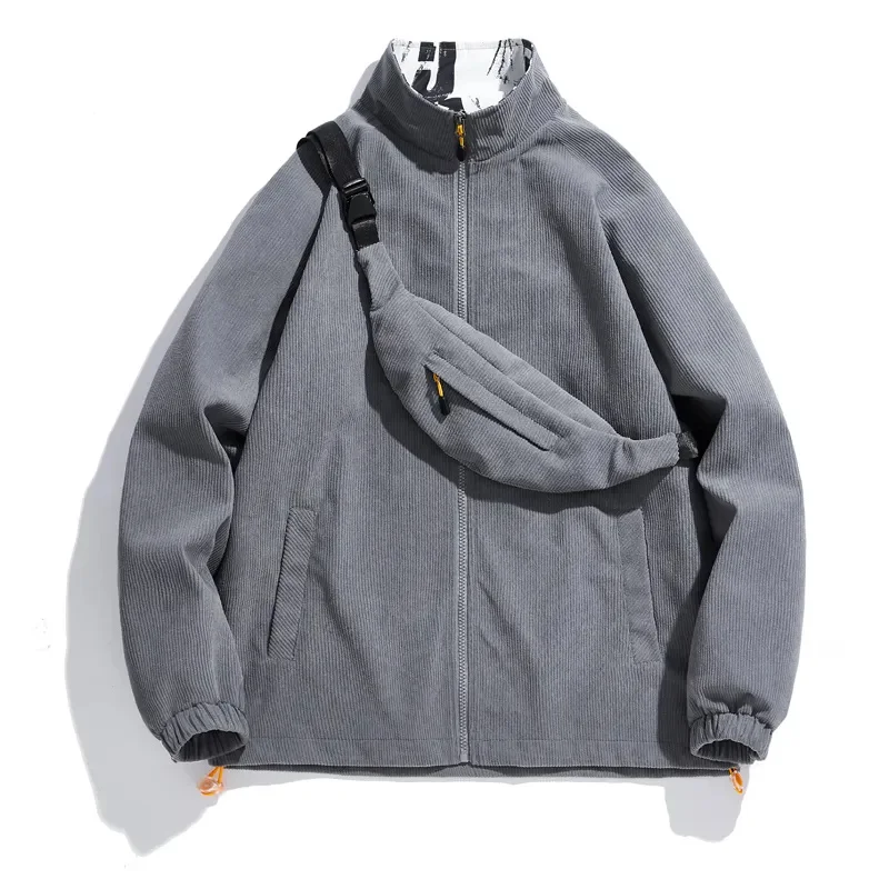 

Spring Fashion Hip Hop Jacket Streetwear Harajuku Zipper Coat Men Solid Color Lightweight Jackets Windproof Trench