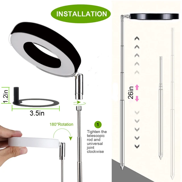 Növelje A Világos, Teljes Spektrumú Led Növényi Fényt Beltéri Növények Magasságához, Állítható Termesztési Lámpa 3/9/12H Tompítható Fényerővel - Image 5