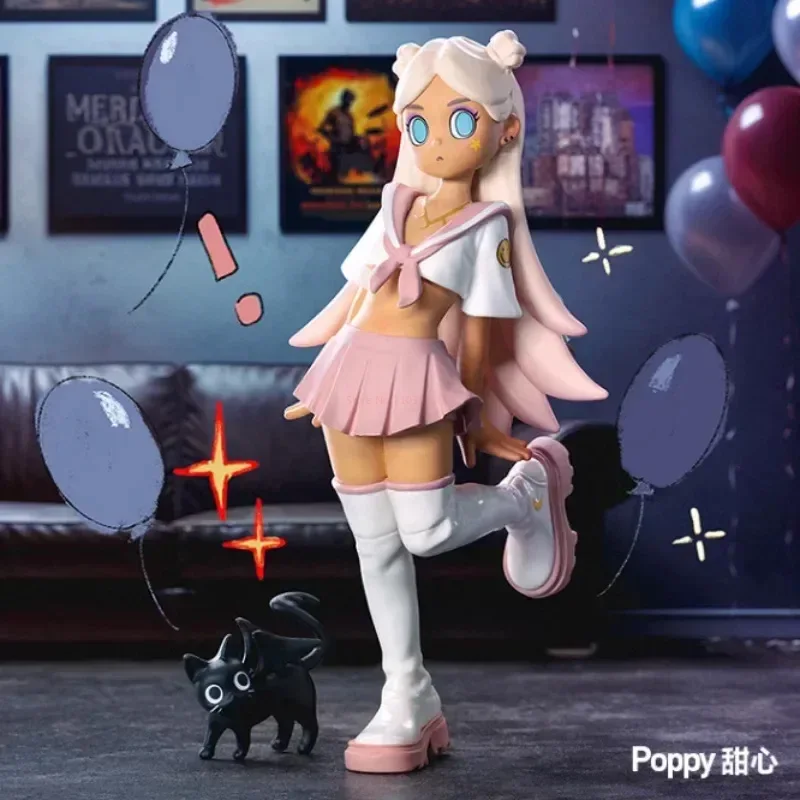 Peach Riot Rise Up Series Blind Box Poppy Gigi Frankie Kawaii Anime Figures Q Version Desktop Ornament Children Toys Gifts