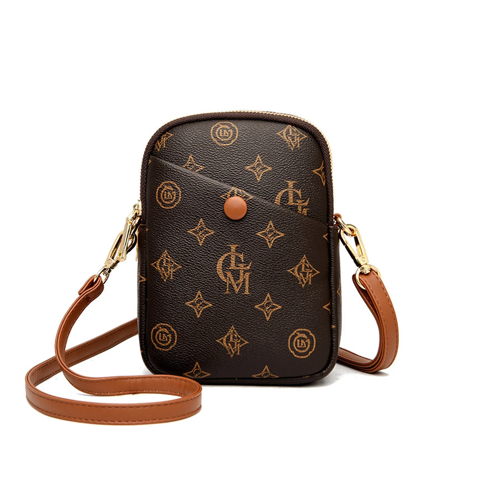 

Vintage Crossbody Phone Bag for Women, Small Leather Shoulder Purse and Handbag with Tassel&Rivet Decoration